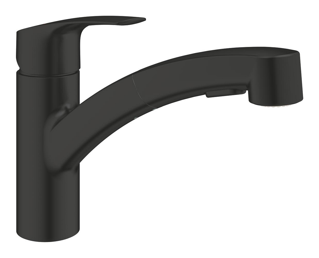 Смеситель для кухни GROHE Eurosmart с вытяжным душем, черный (303052431)