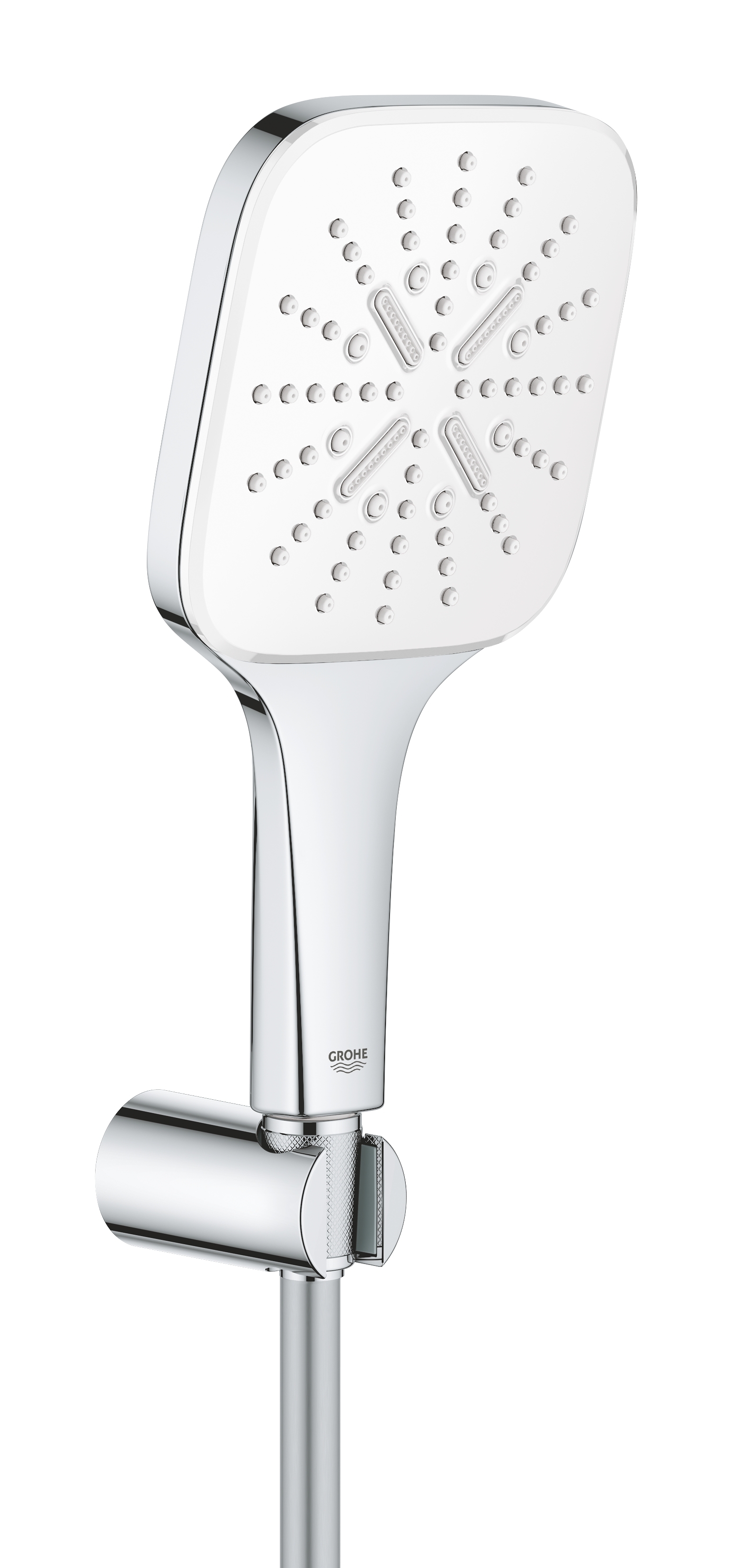 Душевой набор GROHE Rainshower SmartActive 130 Cube, 3 режима, 1500 мм, 9,5 л/мин, белая луна (26589LS0)