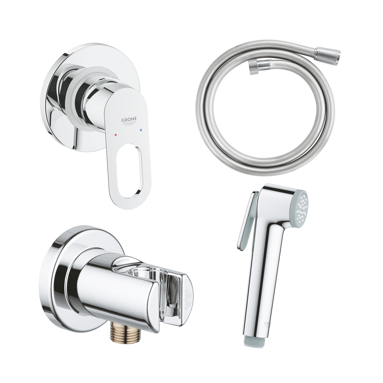 Набор для гигиенического душа GROHE BauLoop скрытого монтажа, хром (125078)