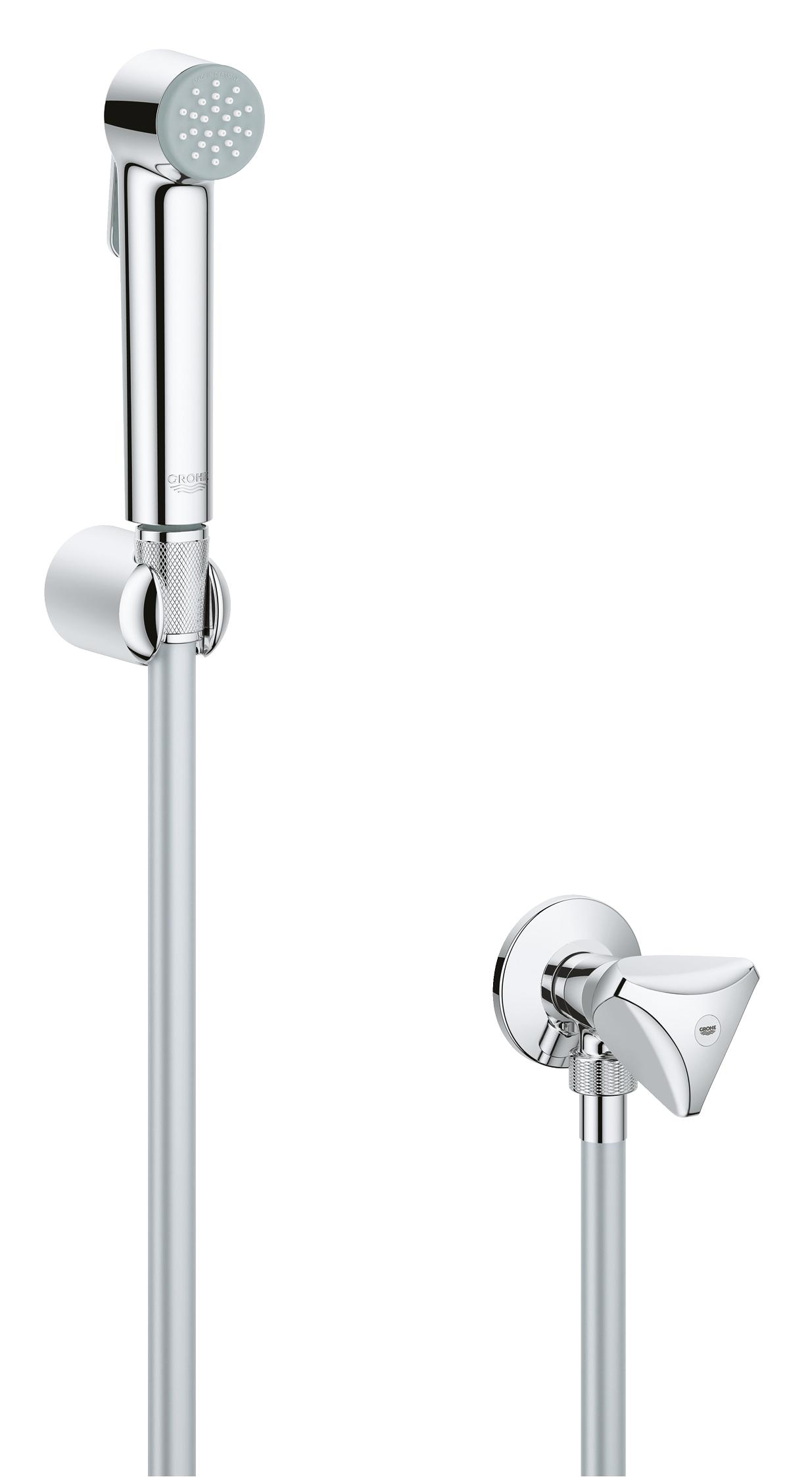 Душевой набор с угловым вентилем, 1 вид струи, GROHE Tempesta Trigger Spray, хром, (26357000)