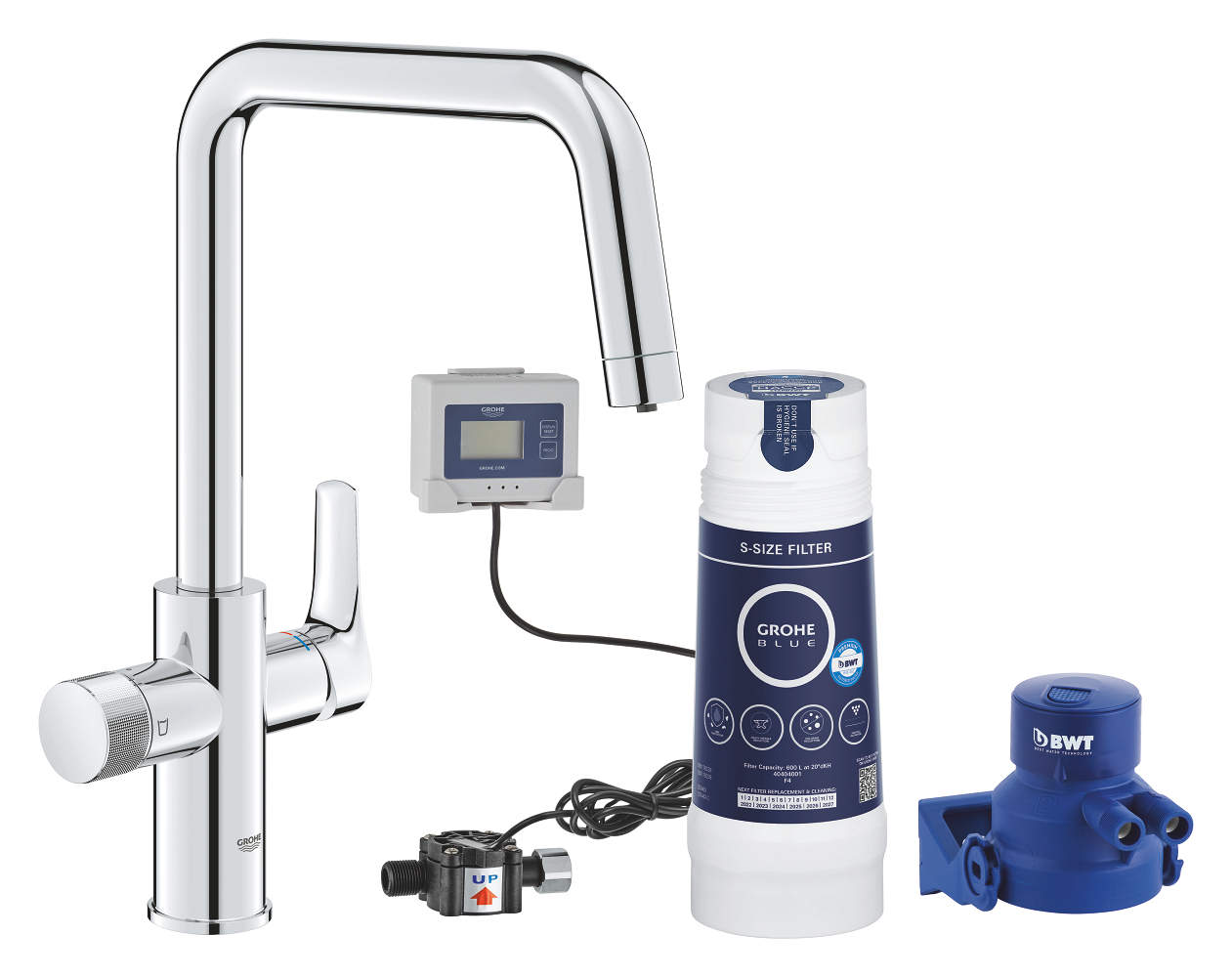 Смеситель для кухни GROHE Blue Pure Eurosmart с функцией фильтрации, с фильтром в комплекте, хром (30584000)