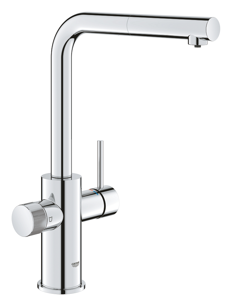 Смеситель для кухни GROHE Blue Pure Minta c вытяжным изливом, функцией фильтрации, без фильтра в комплекте, хром (30590000)