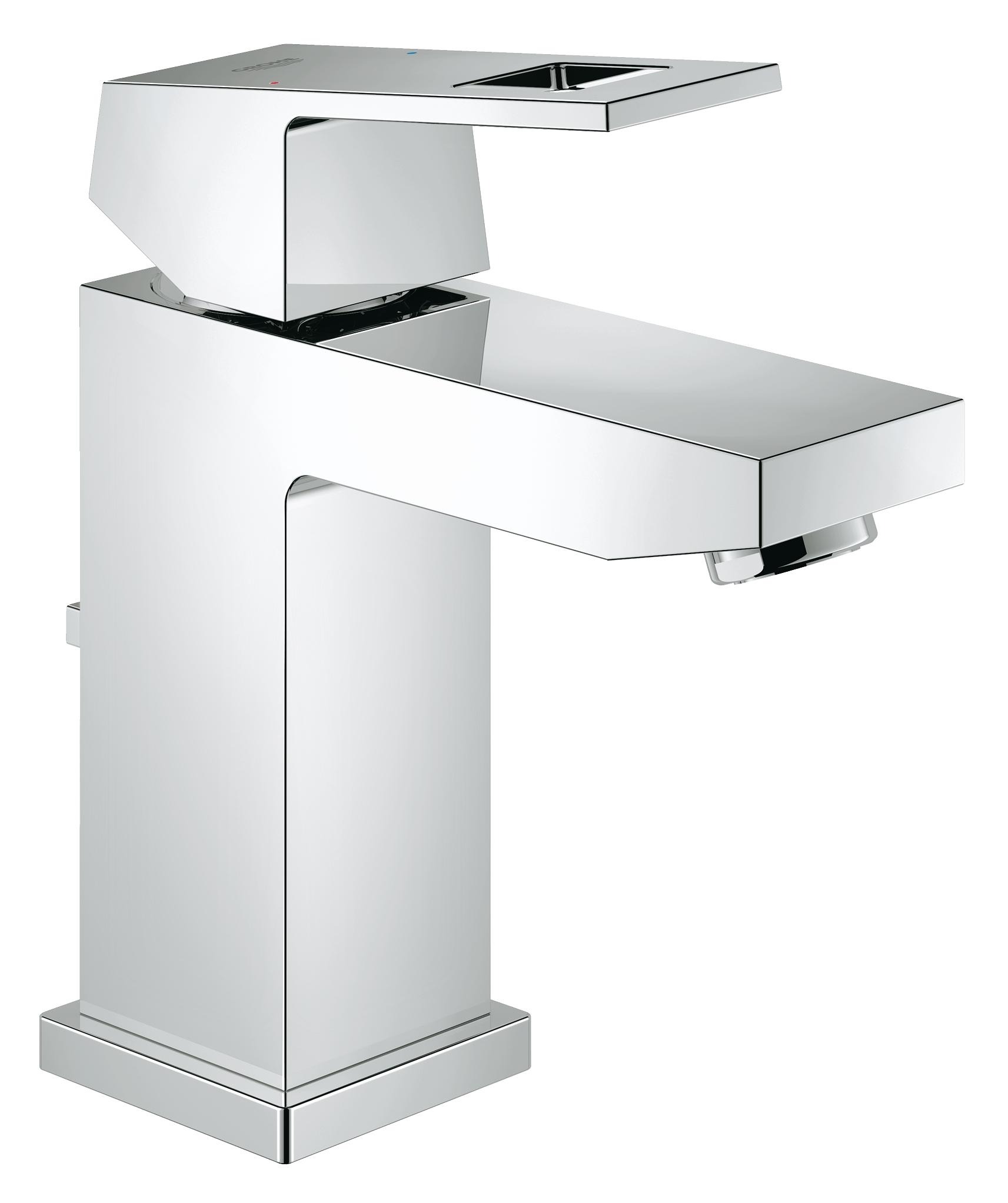 Смеситель для раковины GROHE Eurocube с донным клапаном и ограничением расхода воды, хром (2312700E)