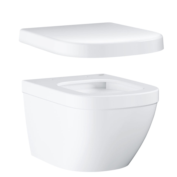 Унитаз подвесной безободковый, компактный GROHE Euro Ceramic с сиденьем ...