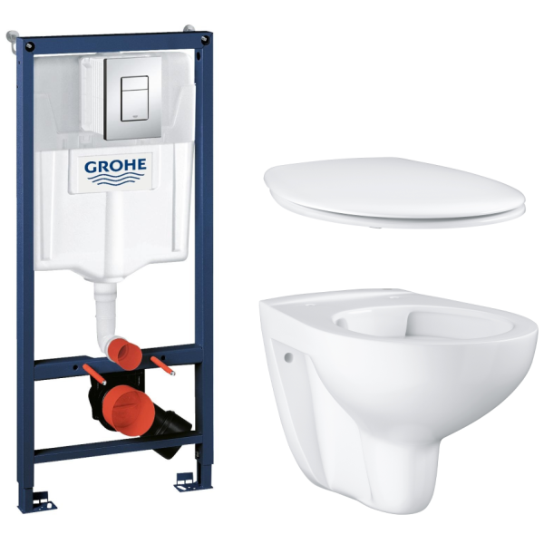 Комплект инсталляции GROHE Rapid SL 3 в 1 с унитазом Bau Ceramic и ...