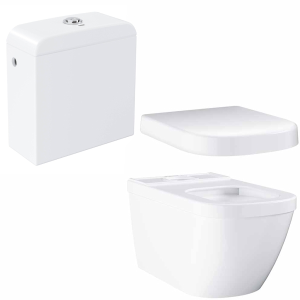 Унитаз напольный безободковый GROHE Euro Ceramic с бачком и сиденьем ...