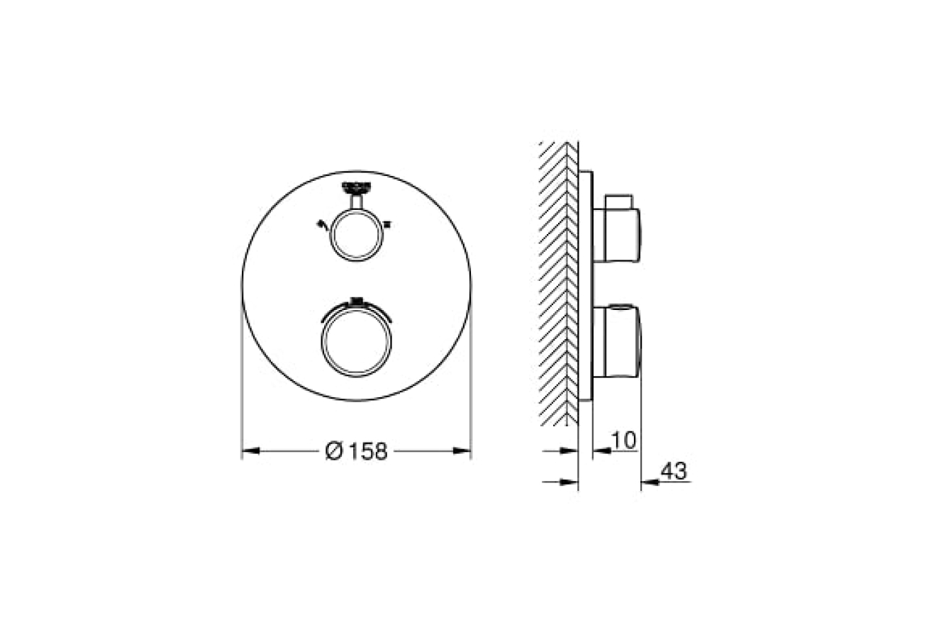 Набор для комплектации душа с Tempesta 210 GROHE Grohtherm (34726000)
