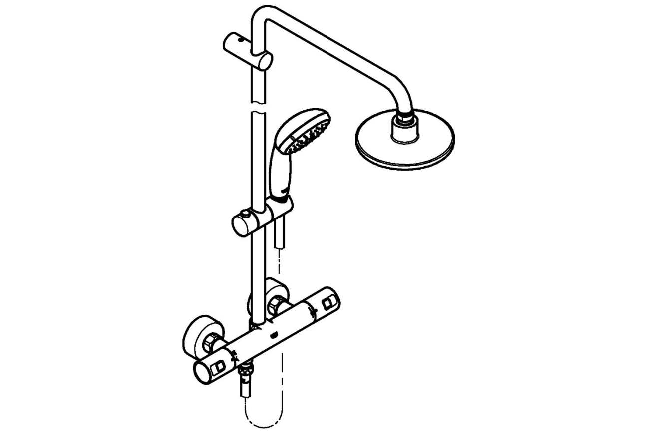 Душевая система GROHE Vitalio Start System 160 с термостатом для душа, хром (27960000)