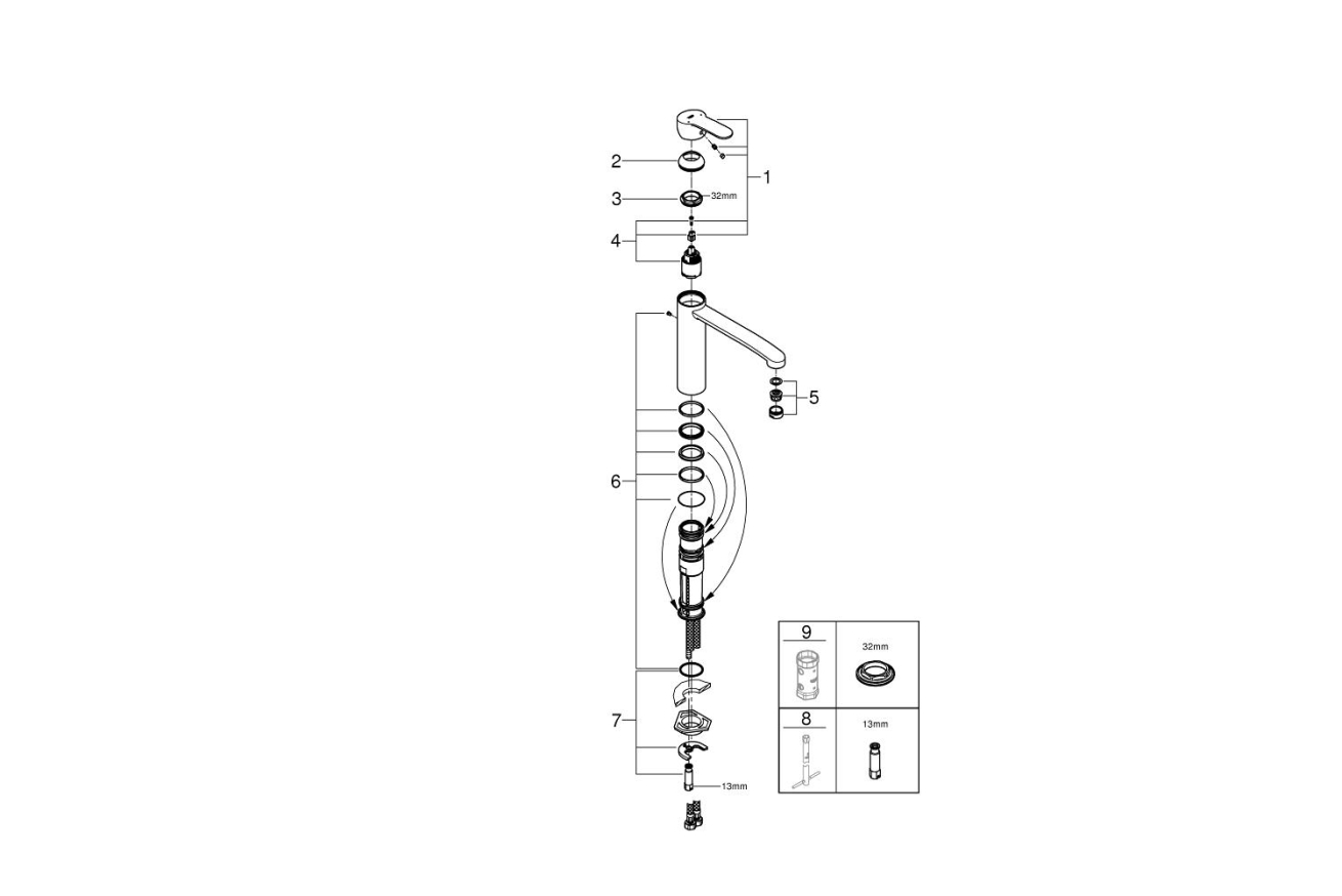 Смеситель для кухни GROHE Eurostyle Cosmopolitan, хром (31124002)