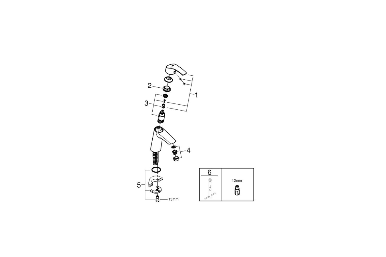 Смеситель для раковины GROHE Eurosmart, M-size, хром (23324001)