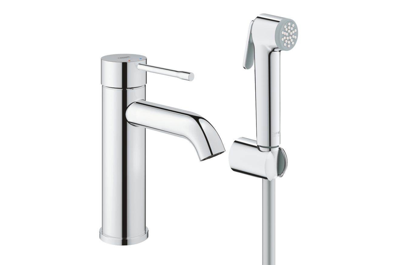 Смеситель для раковины GROHE Essence с гигиеническим душем, S-size, хром (24189000)