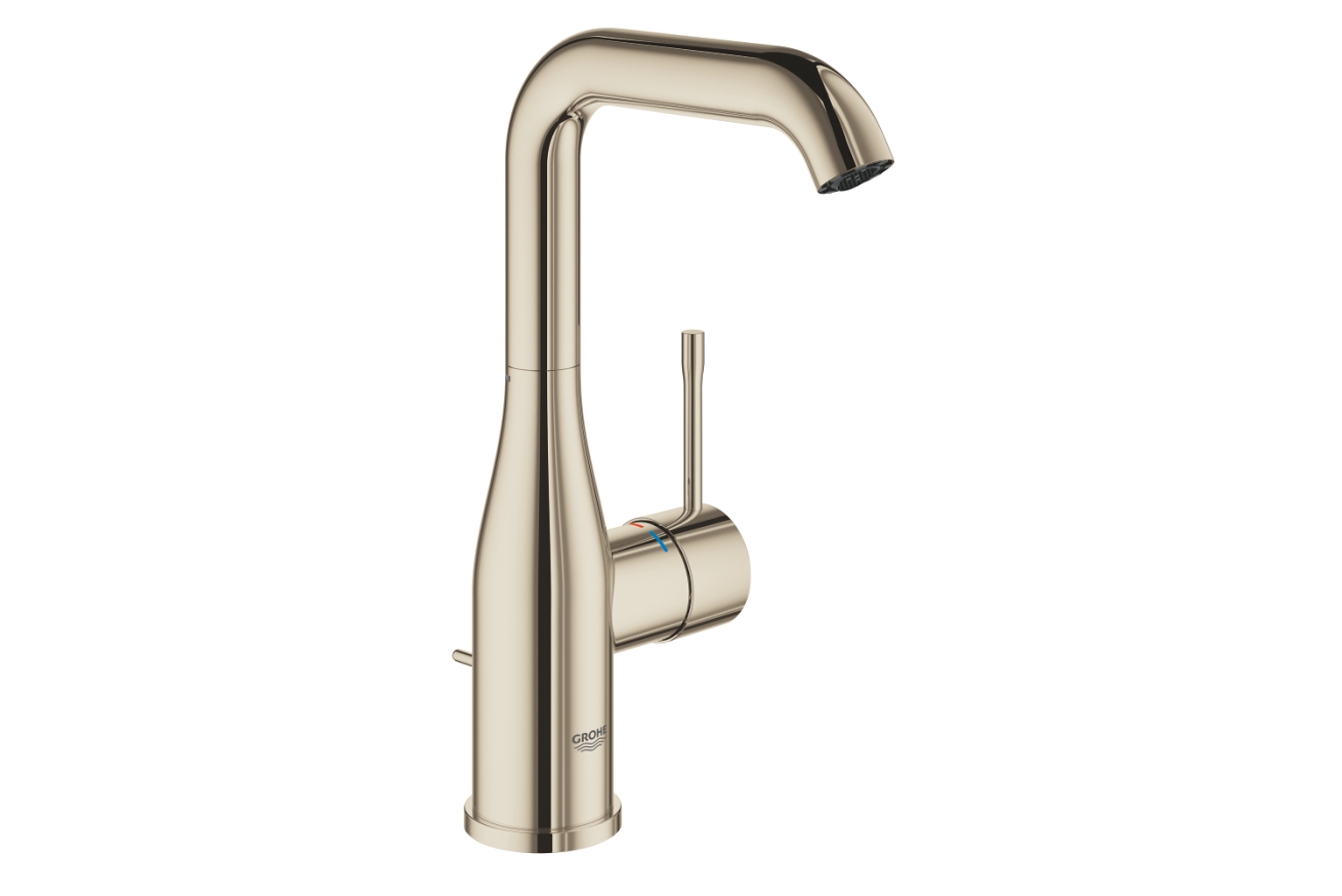 Смеситель для раковины GROHE Essence с донным клапаном, L-size, никель глянцевый (24174BE1)