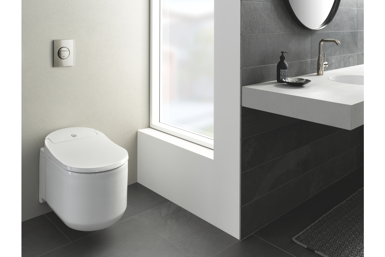 Смеситель для раковины GROHE Essence с донным клапаном, L-size, никель глянцевый (24174BE1)