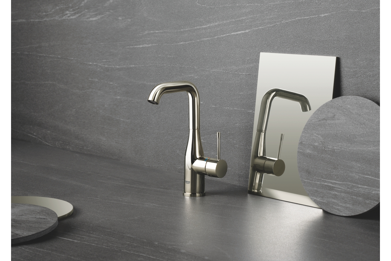 Смеситель для раковины GROHE Essence с донным клапаном, L-size, никель глянцевый (24174BE1)