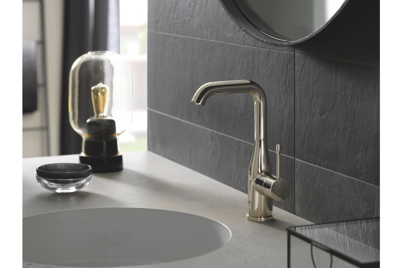 Смеситель для раковины GROHE Essence с донным клапаном, L-size, никель глянцевый (24174BE1)