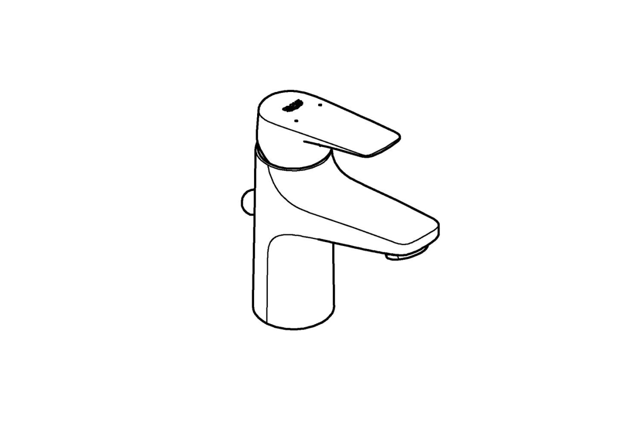 Смеситель для раковины GROHE BauFlow с донным клапаном, S-Size, хром (23751000)