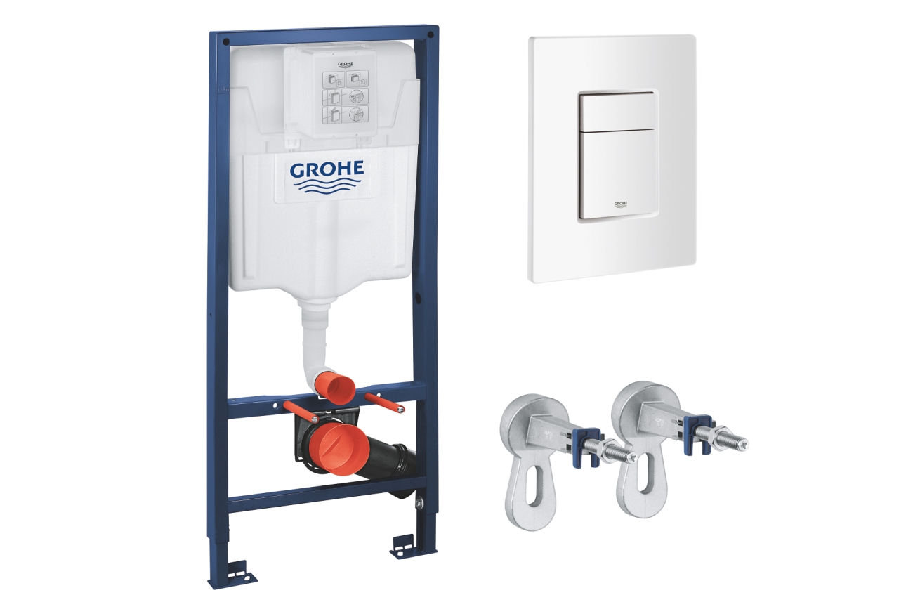 Комплект инсталляции для унитаза GROHE Rapid SL 3 в 1 с панелью смыва Skate Cosmopolitan, альпин-белый (38772SH0)