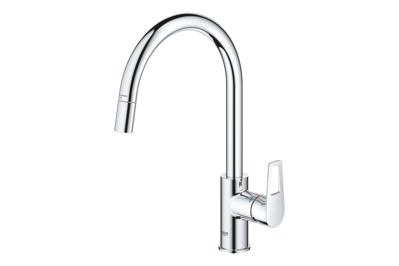 Смеситель для кухни GROHE BauLoop с вытяжным изливом, хром (30543000)