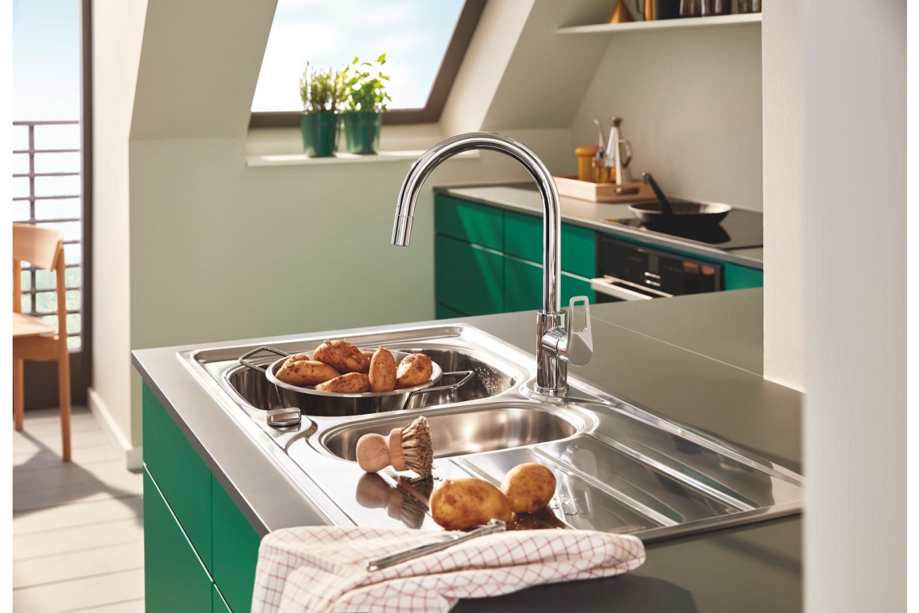 Смеситель для кухни GROHE BauLoop с вытяжным изливом, хром (30543000)