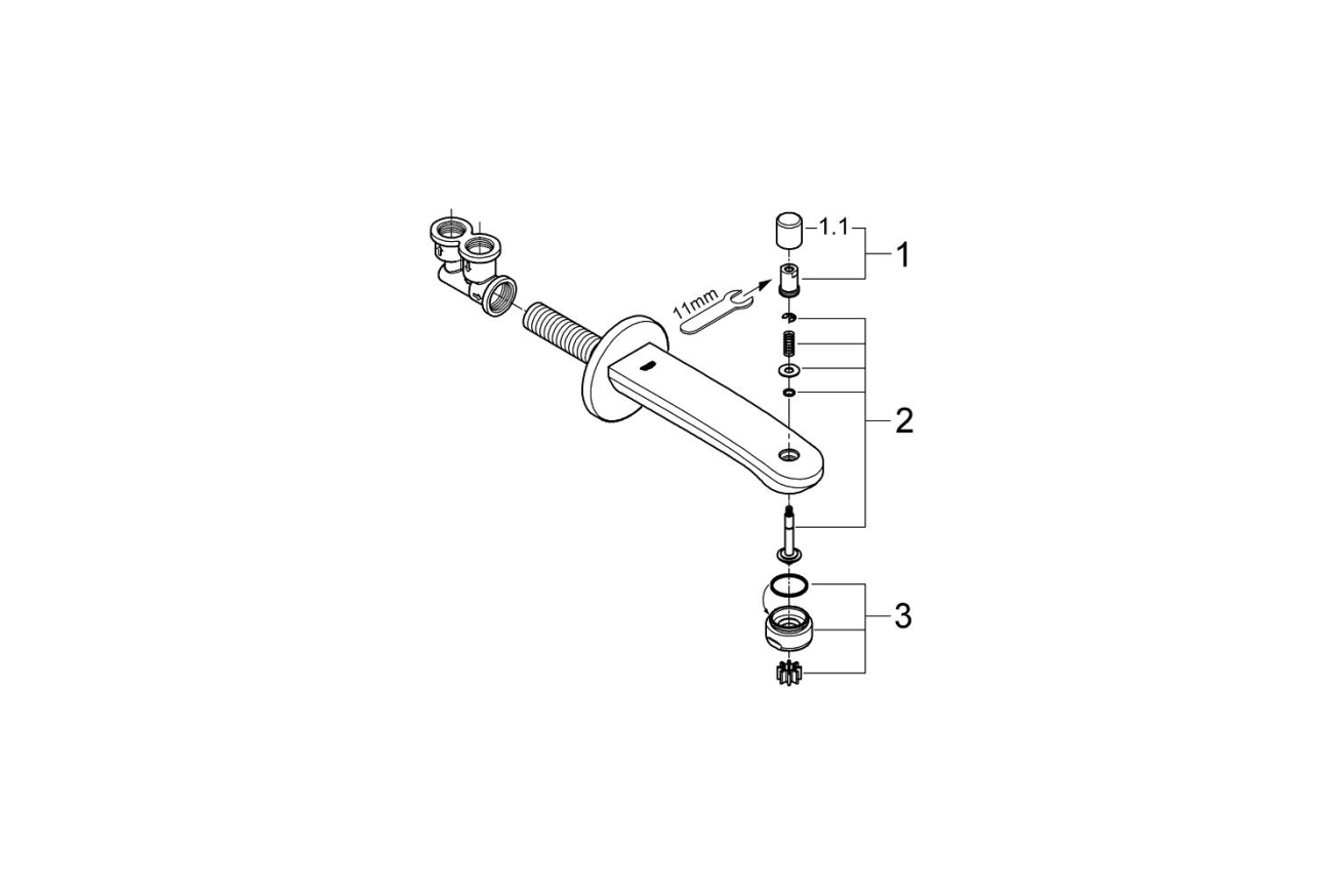 Излив для ванны GROHE Eurostyle Cosmopolitan с переключателем ванна/душ, хром (13277002)