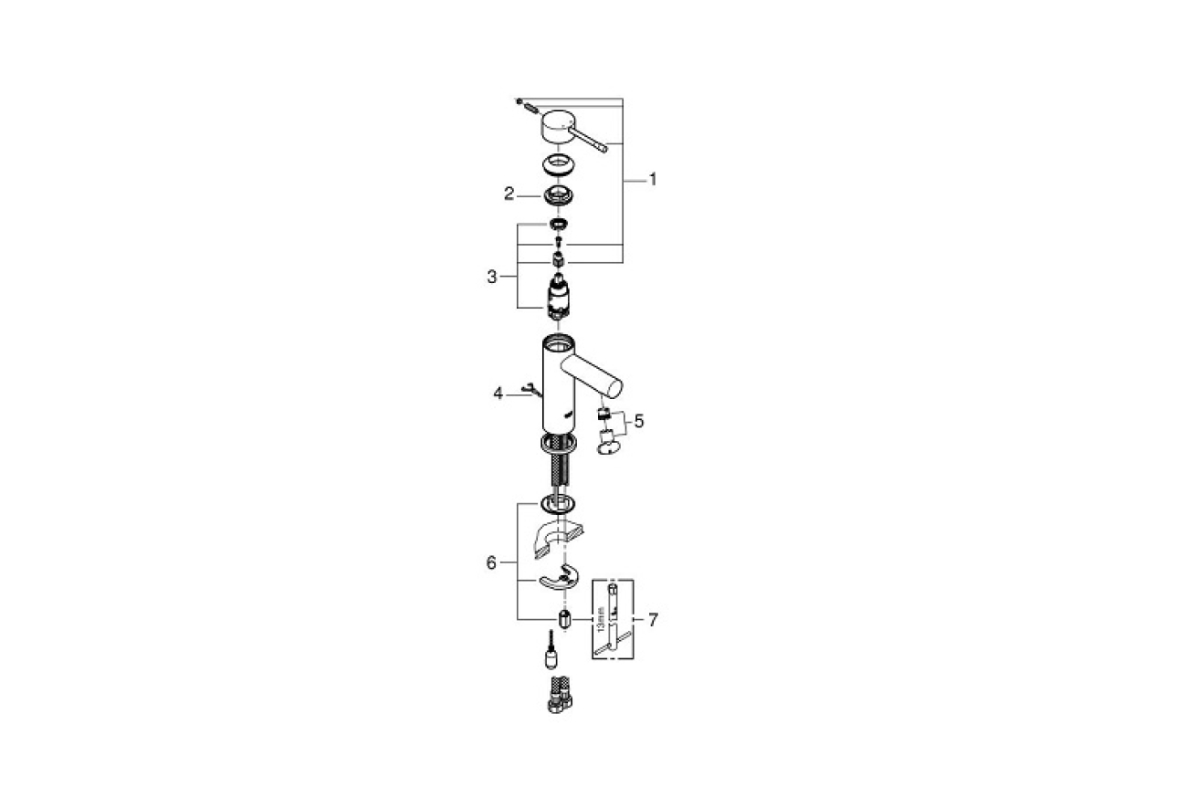 Смеситель для раковины GROHE Essence с цепочкой, S-size, хром (32899001)
