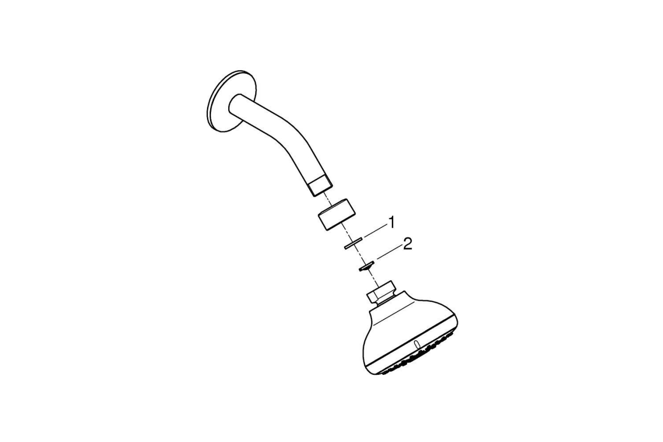 Комплект верхнего душа GROHE Tempesta New IV с кронштейном,  9,5 л/мин, хром (27870001)