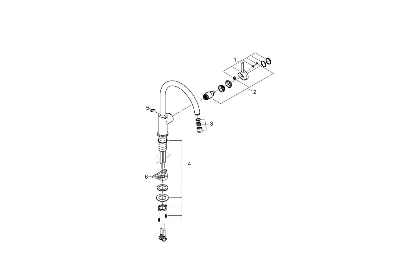 Смеситель для кухни GROHE BauClassic, хром (31234001)