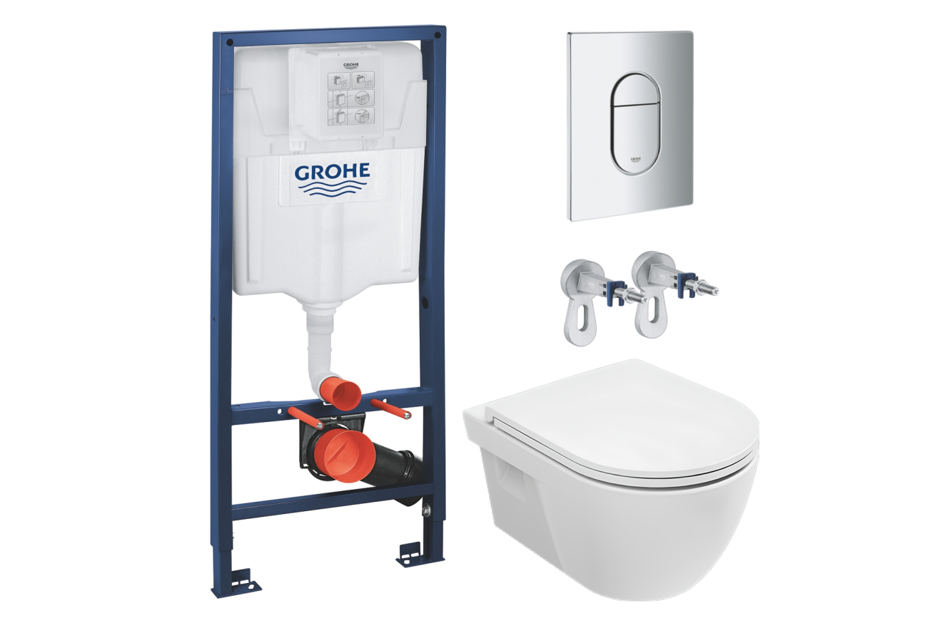 Комплект инсталляции GROHE Rapid SL NW0145/S с унитазом AQUAme AQM2011 и сиденьем с микролифтом (NW0278)