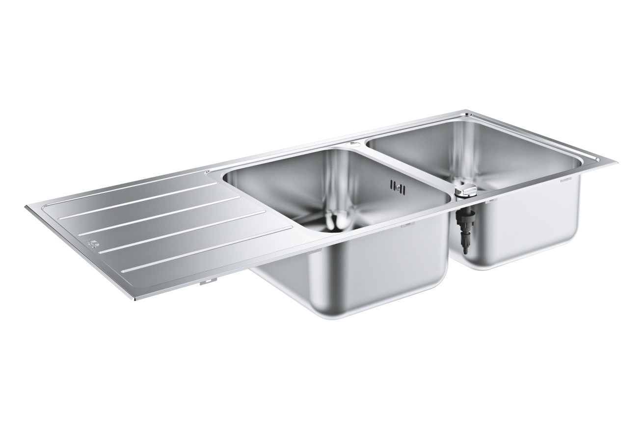 Мойка GROHE K500 с корзинчатым вентилем, нержавеющая сталь (31588SD1)
