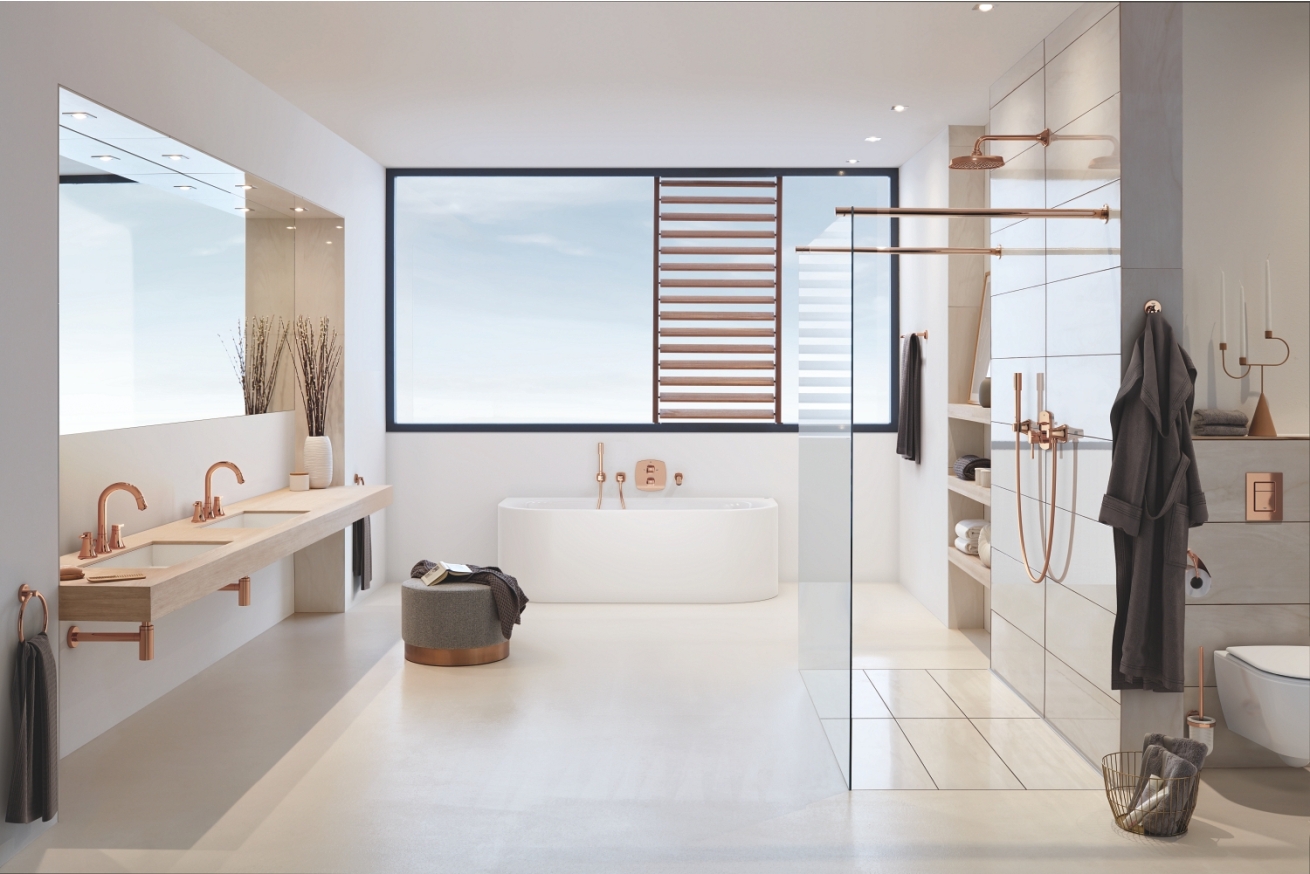 Душевой кронштейн GROHE Rainshower Grandera 285 мм, теплый закат глянец (27986DA0)