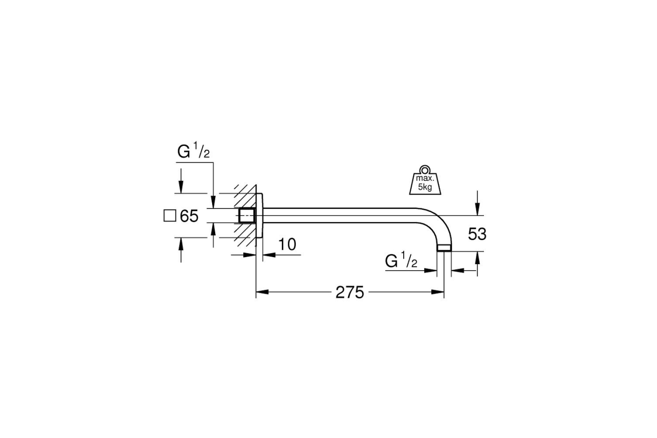 Душевой кронштейн GROHE Rainshower neutral 275 мм, хром (27488000)