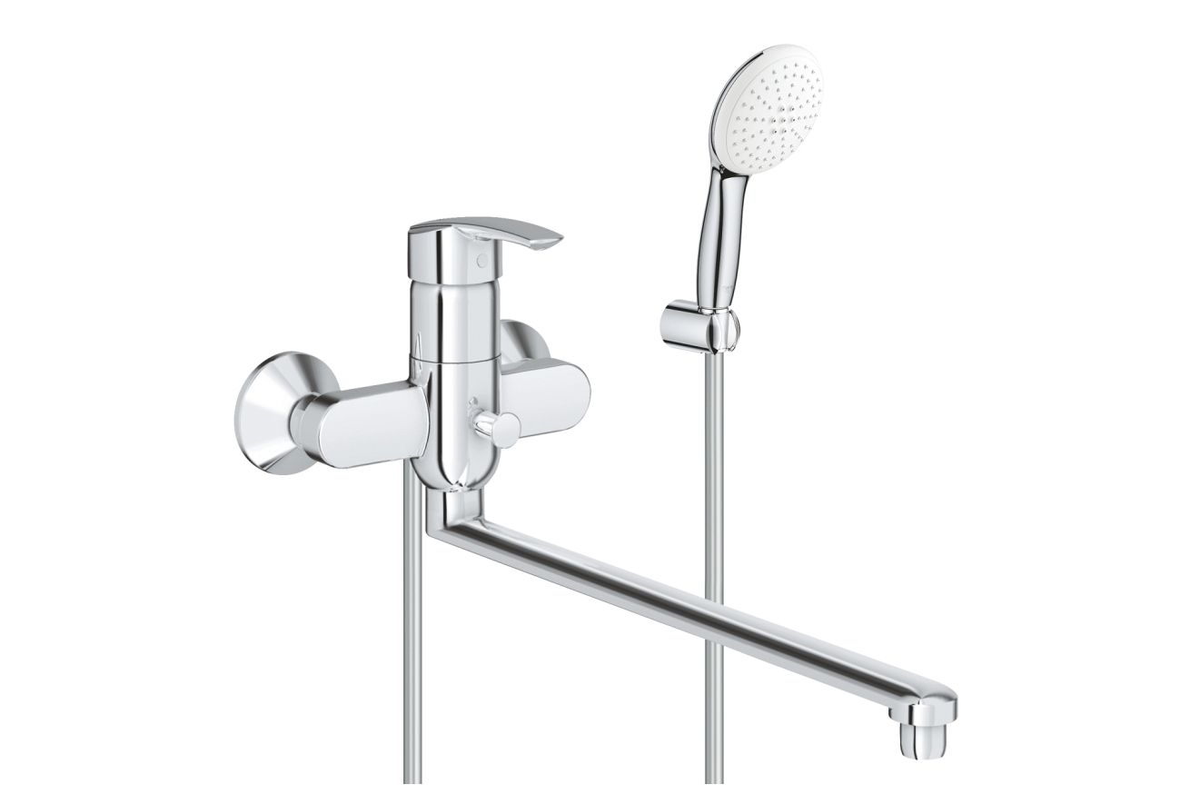 Смеситель для ванны GROHE Eurosmart с душевым гарнитуром, хром (25279000)