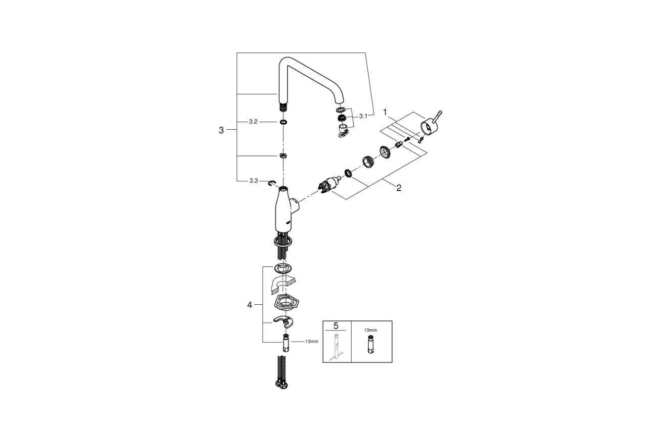 Смеситель для кухни GROHE Essence, холодный рассвет глянец (30505GL0)