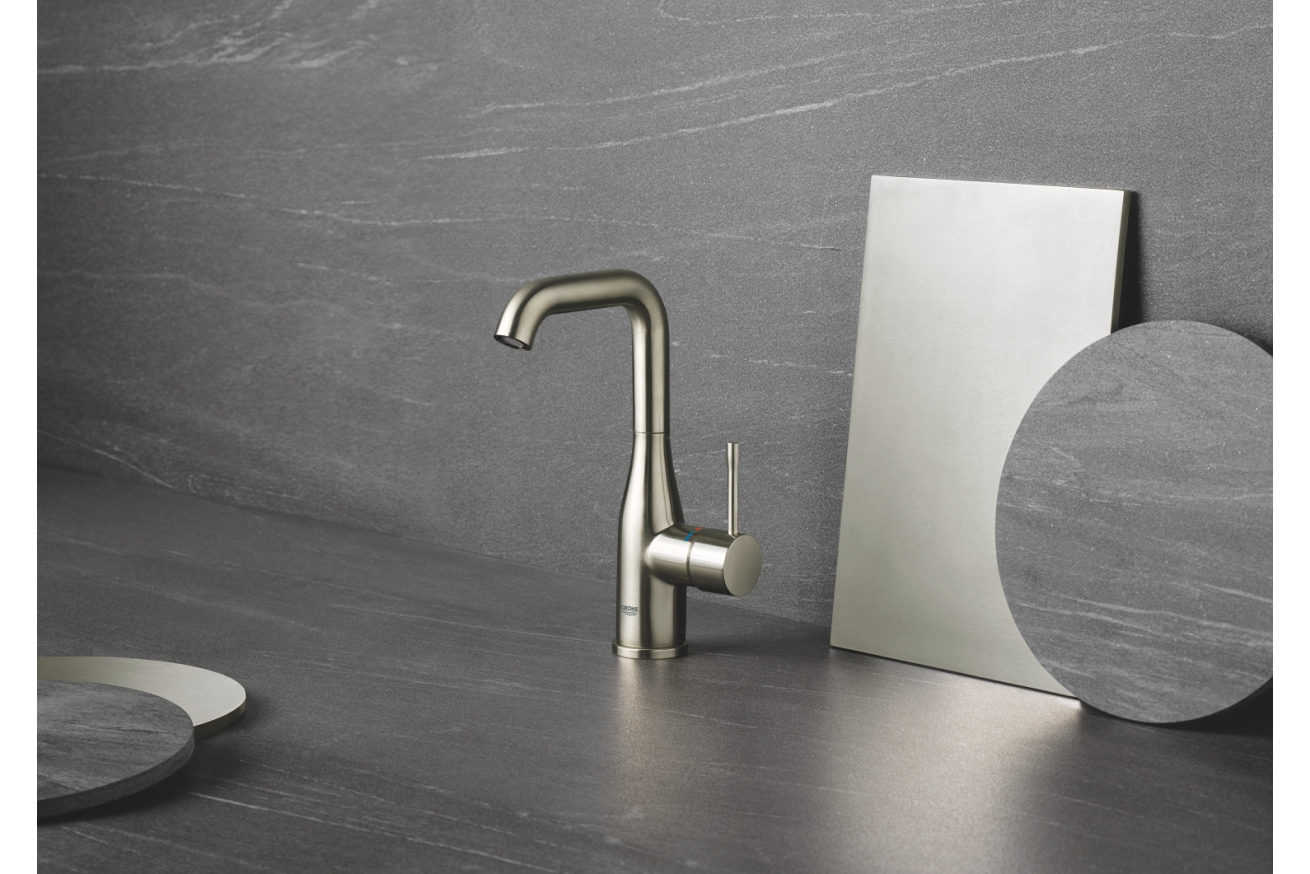 Смеситель для раковины GROHE Essence с донным клапаном, L-size, никель матовый (24174EN1)