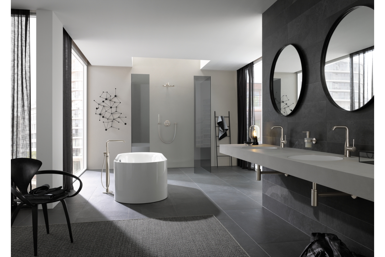 Смеситель для раковины GROHE Essence с донным клапаном, L-size, никель матовый (24174EN1)