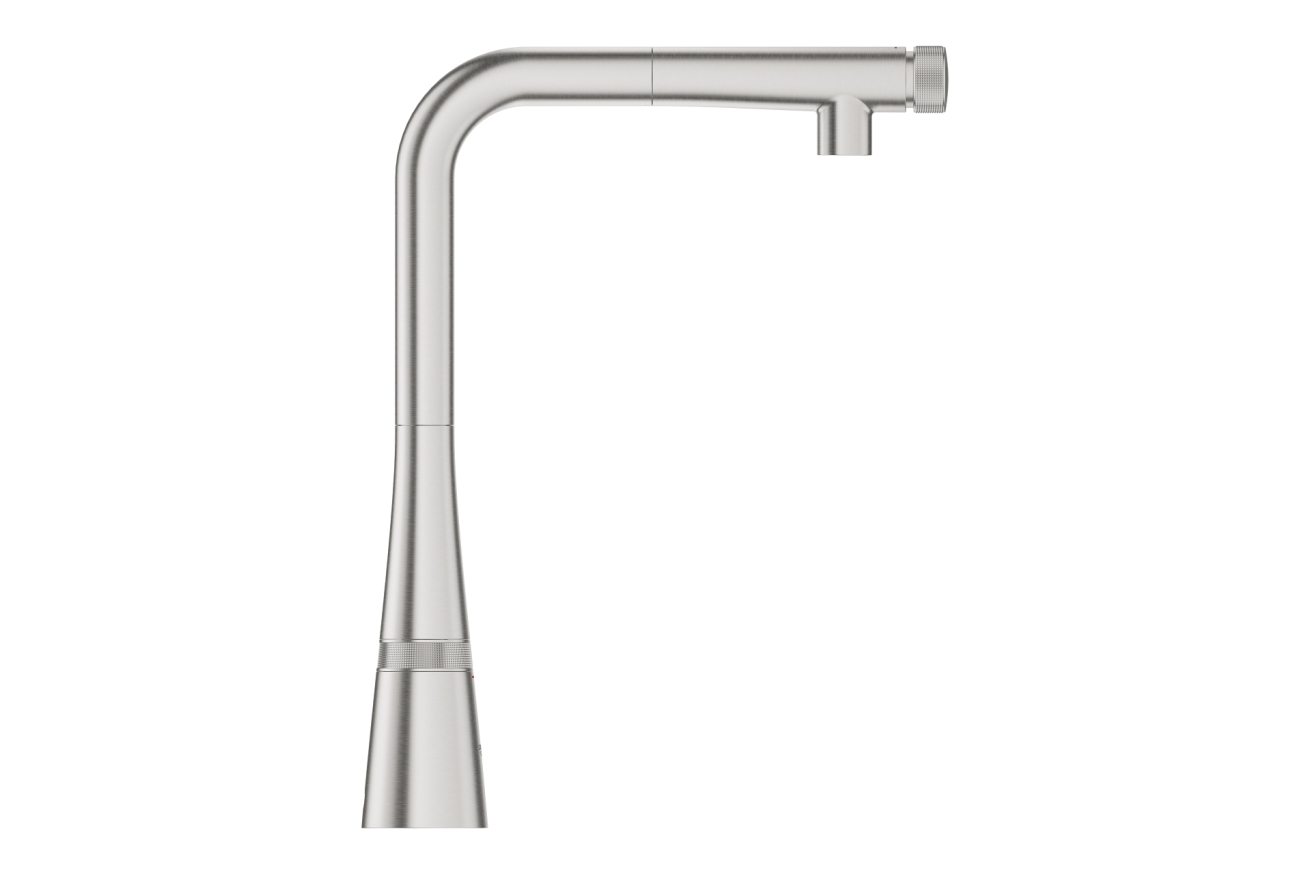 Смеситель для кухни GROHE Zedra SmartControl с вытяжным изливом, суперсталь (31593DC2)