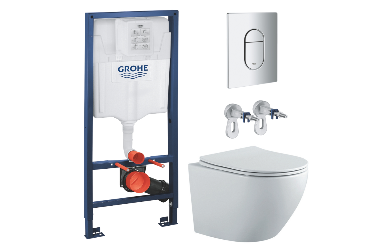 Комплект инсталляции GROHE Rapid SL NW0145/S с унитазом Aquatek ЕВРОПА AQ1901-MW и сиденьем с микролифтом (NW0247)