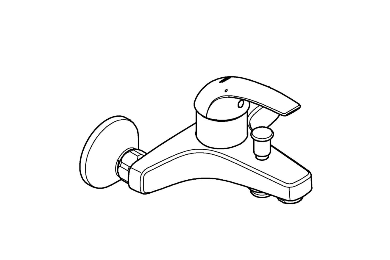 Смеситель для ванны GROHE BauCurve, хром (23599000)