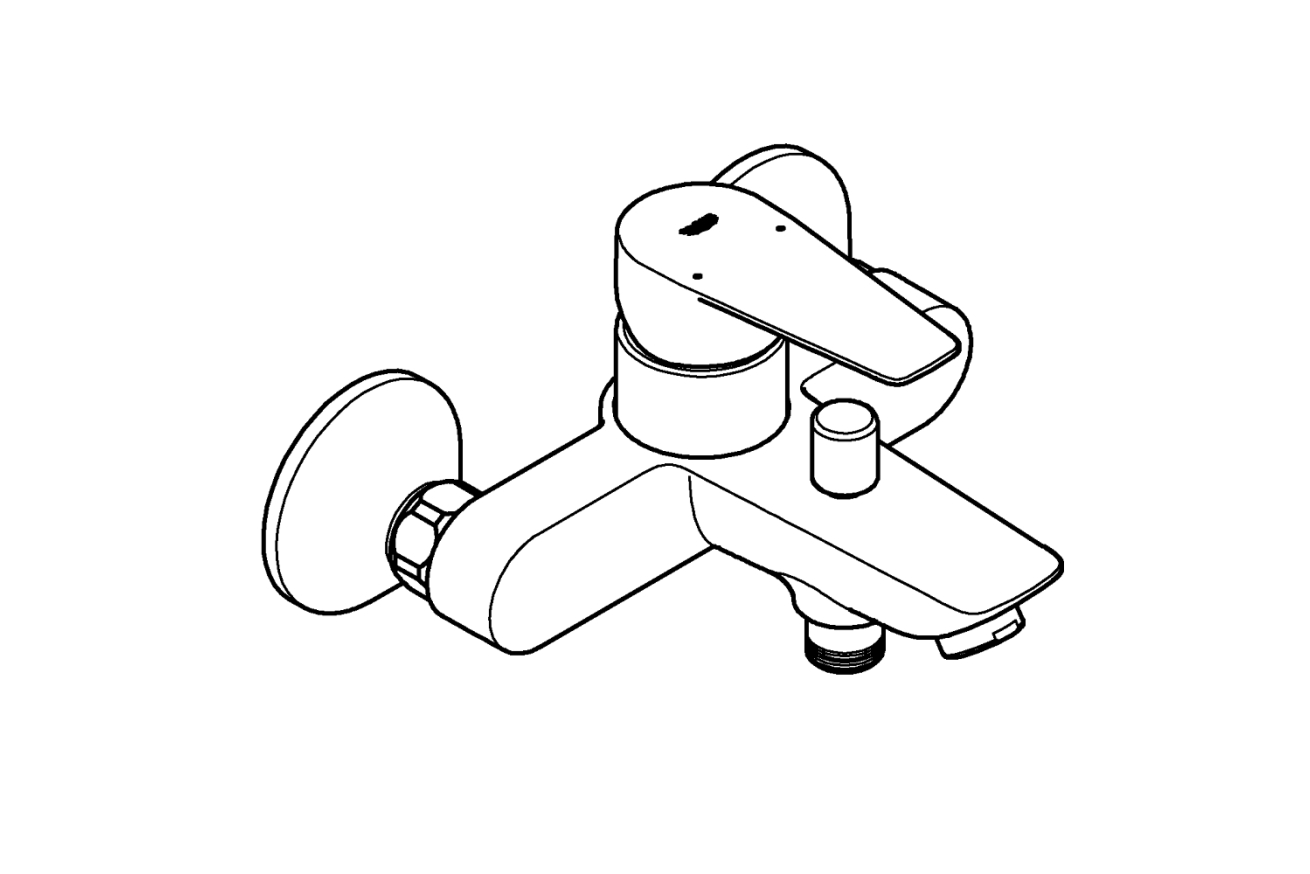 Смеситель для ванны GROHE BauEdge, хром (23604001)