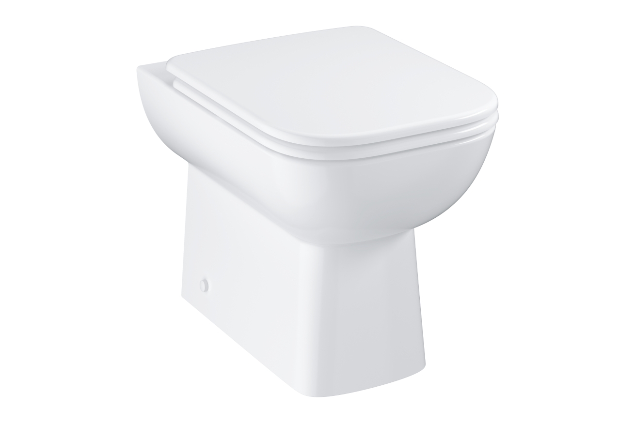 Унитаз напольный приставной безободковый GROHE Bau Edge, альпин-белый (39810000)
