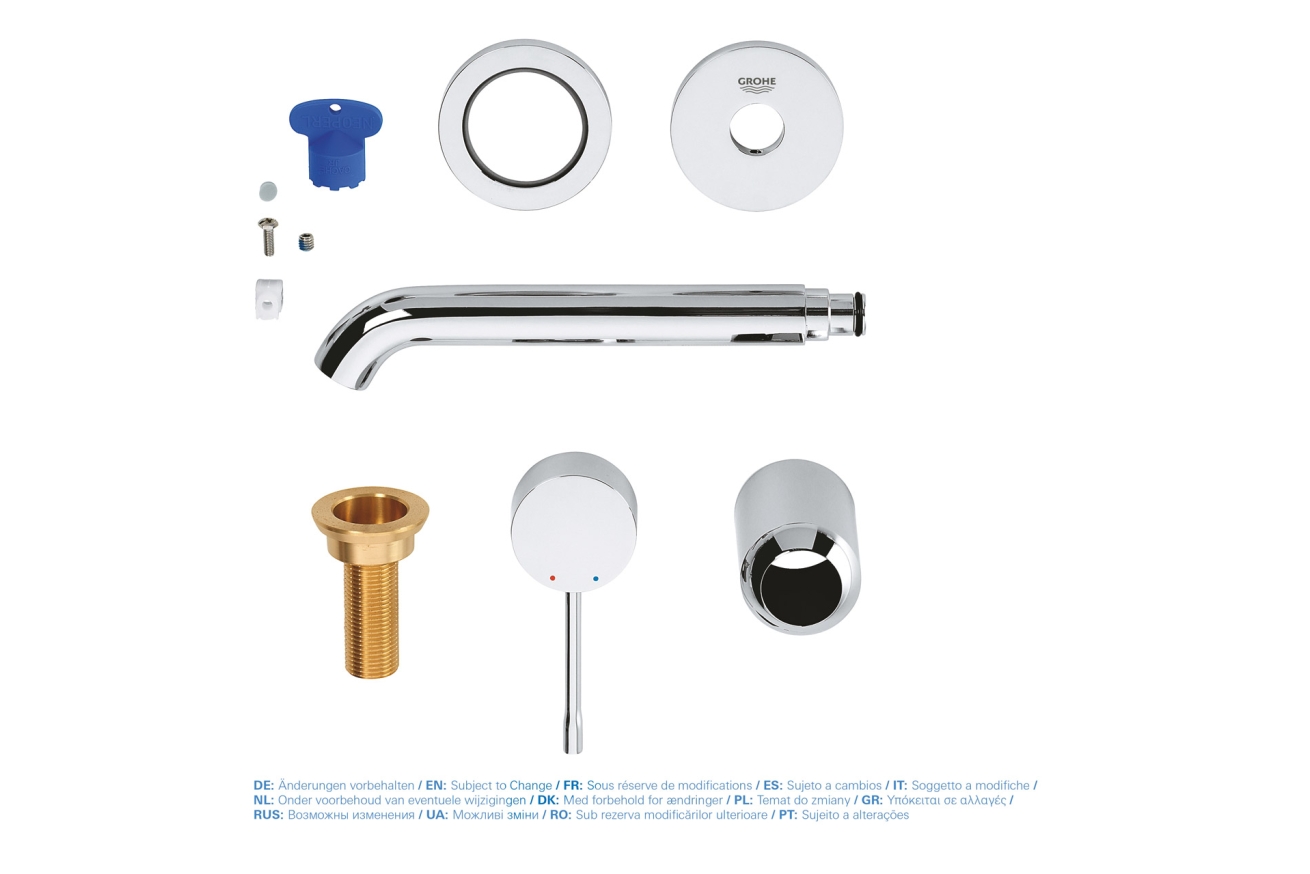 Внешняя часть смесителя для раковины GROHE Essence на 2 отверстия, M-Size, хром (19408001)