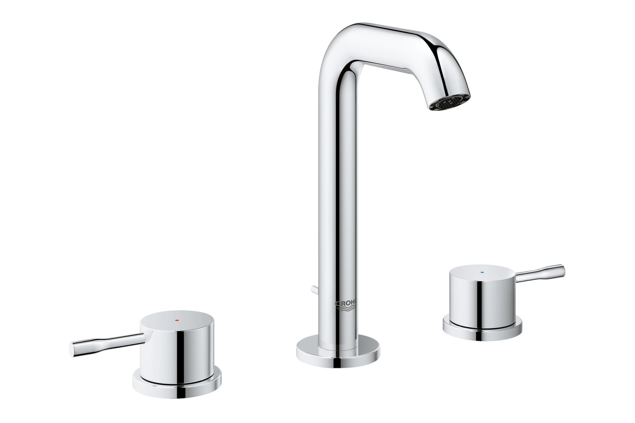 Смеситель для раковины GROHE Essence на 3 отверстия с донным клапаном, M-size, хром (20296001)