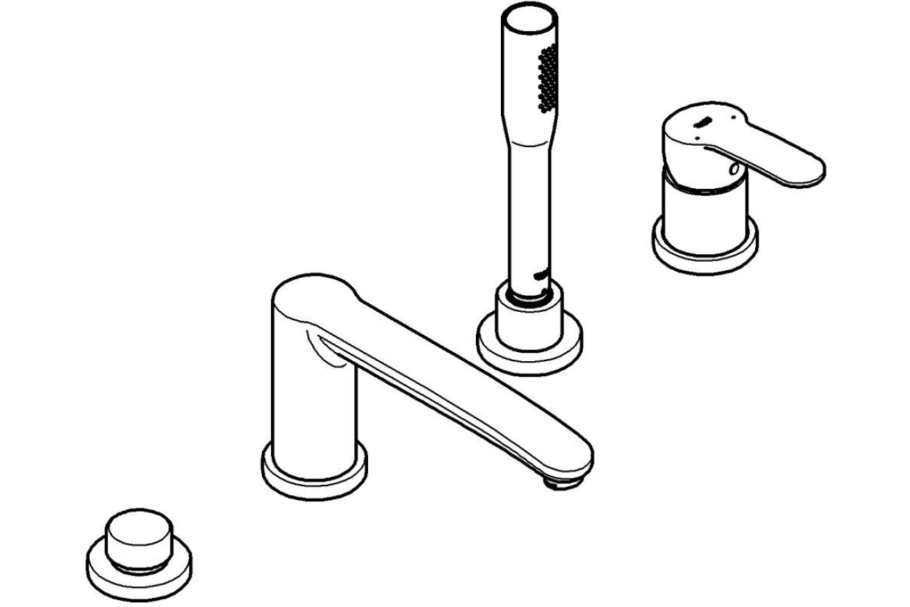 Смеситель для ванны GROHE Eurostyle Cosmopolitan на 4 отверстия, хром (23048003)