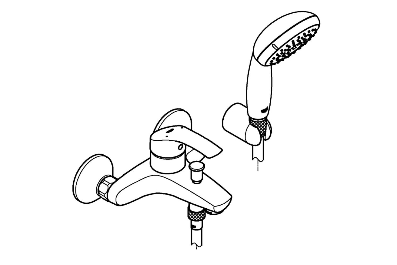 Смеситель для ванны GROHE Eurosmart, хром (3330220A)