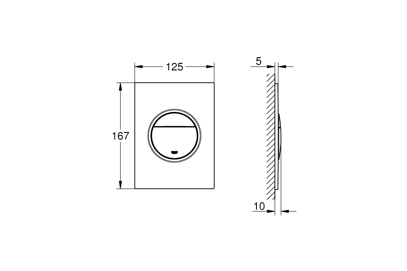 Панель смыва для унитаза GROHE Nova Cosmopolitan S, 3 режима, матовый хром (37601P00)