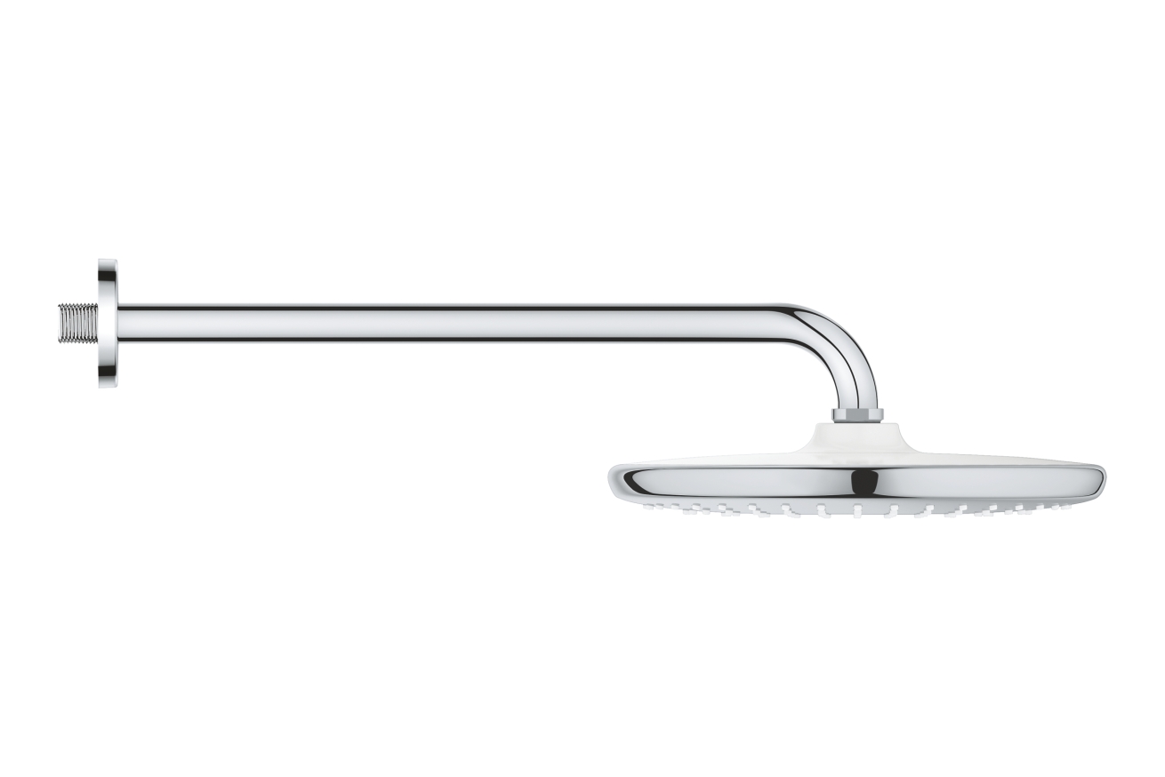 Верхний душ GROHE Tempesta 250, 9,5 л/мин, 1 режим, 380 мм, хром/белый (26668000)