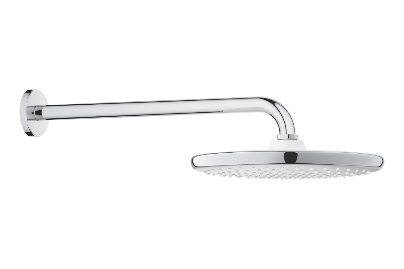 Верхний душ GROHE Tempesta 250, 9,5 л/мин, 1 режим, 380 мм, хром/белый (26668000)