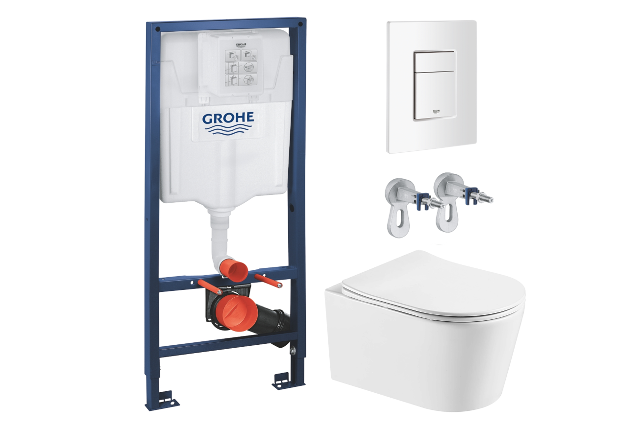 Комплект инсталляции GROHE Rapid SL 38772SH0 с унитазом Aquatek ОБЕРОН AQ1365T-00 и сиденьем с микролифтом (NW0255)