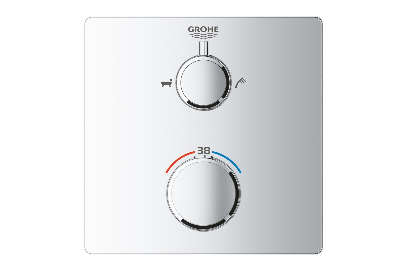 Внешняя часть термостата для ванны GROHE Grohtherm на 2 потребителя, хром (24080000)