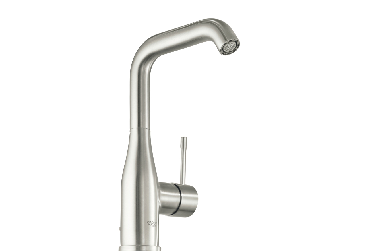 Смеситель для раковины GROHE Essence с донным клапаном, L-size, суперсталь (24174DC1)